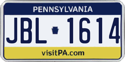 PA license plate JBL1614