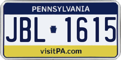 PA license plate JBL1615