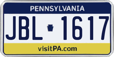 PA license plate JBL1617