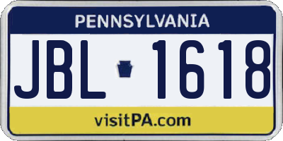 PA license plate JBL1618