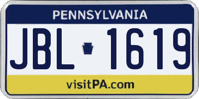 PA license plate JBL1619