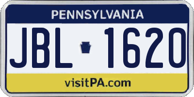 PA license plate JBL1620