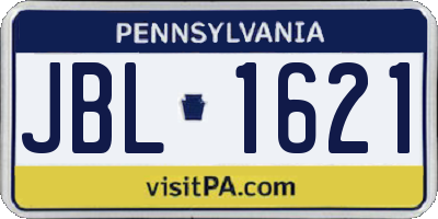 PA license plate JBL1621