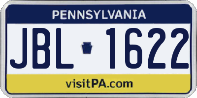 PA license plate JBL1622