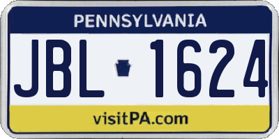 PA license plate JBL1624