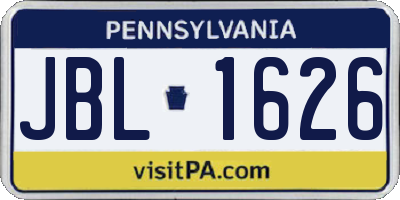 PA license plate JBL1626