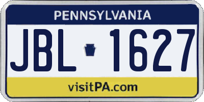 PA license plate JBL1627