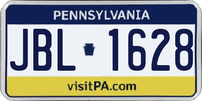 PA license plate JBL1628