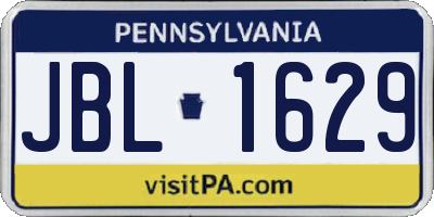 PA license plate JBL1629