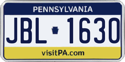 PA license plate JBL1630