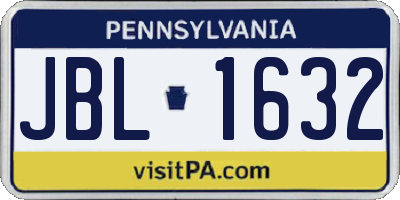 PA license plate JBL1632