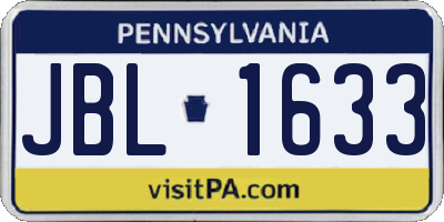 PA license plate JBL1633