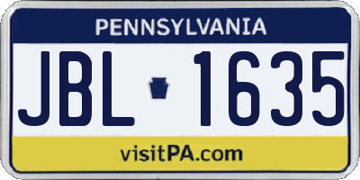 PA license plate JBL1635