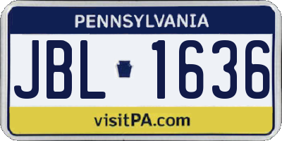 PA license plate JBL1636