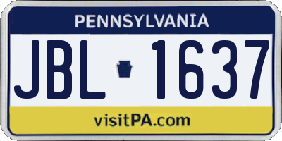 PA license plate JBL1637