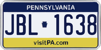 PA license plate JBL1638