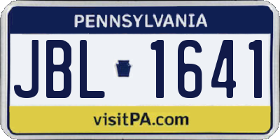 PA license plate JBL1641