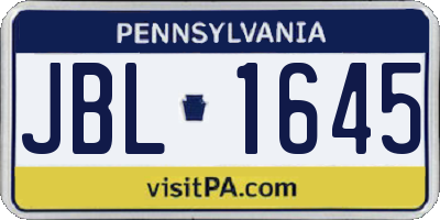 PA license plate JBL1645