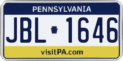 PA license plate JBL1646