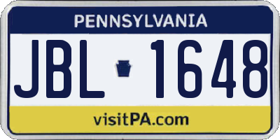 PA license plate JBL1648