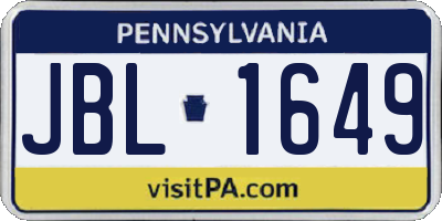 PA license plate JBL1649