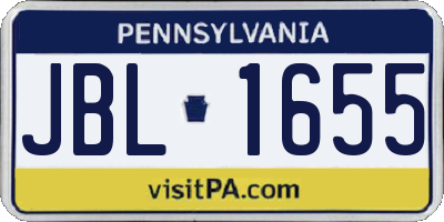 PA license plate JBL1655