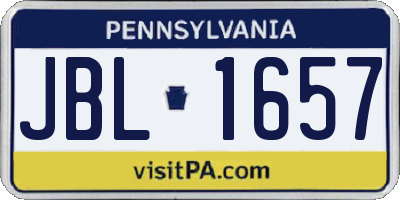 PA license plate JBL1657