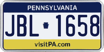 PA license plate JBL1658