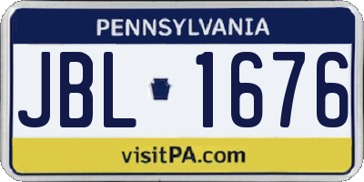 PA license plate JBL1676