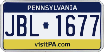 PA license plate JBL1677