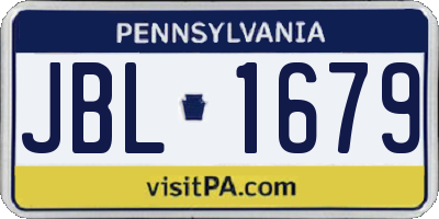 PA license plate JBL1679