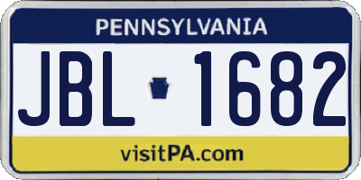 PA license plate JBL1682