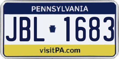 PA license plate JBL1683