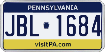 PA license plate JBL1684