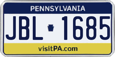 PA license plate JBL1685