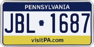 PA license plate JBL1687