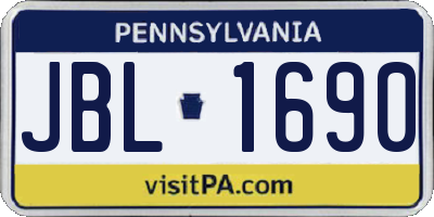 PA license plate JBL1690