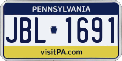 PA license plate JBL1691