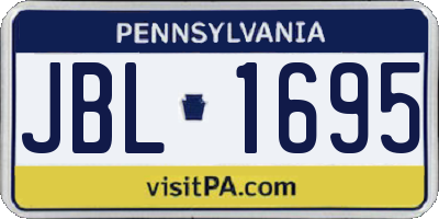 PA license plate JBL1695