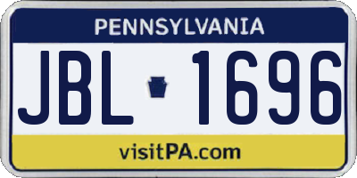 PA license plate JBL1696