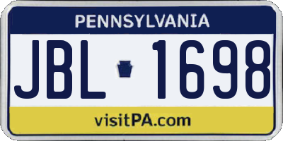 PA license plate JBL1698