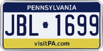 PA license plate JBL1699