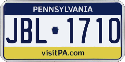 PA license plate JBL1710