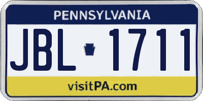 PA license plate JBL1711