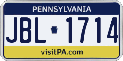 PA license plate JBL1714