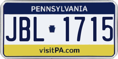 PA license plate JBL1715