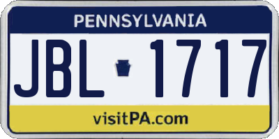 PA license plate JBL1717