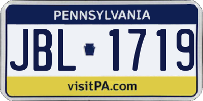 PA license plate JBL1719