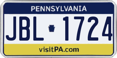 PA license plate JBL1724