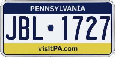 PA license plate JBL1727